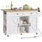 Rolling Kitchen Island with Drop Leaf Table, USB Outlet, Storage